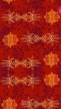 Raster illüstrasyonu. Kırmızı, turuncu ve mor renkli kristal kar tanesi.