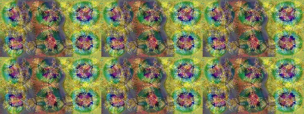 Çiçek Elementleri 'nin soyut geçmişi. Raster kış deseni. Yeşil, kahverengi ve mavi renkler üzerine tasarım. Raster illüstrasyonu.