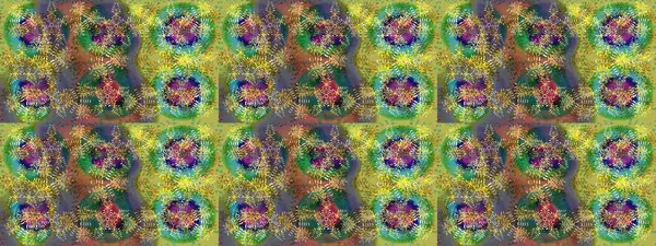 Çiçek Elementleri 'nin soyut geçmişi. Raster kış deseni. Yeşil, kahverengi ve mavi renkler üzerine tasarım. Raster illüstrasyonu.