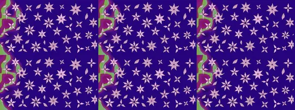 Raster illüstrasyonu. Mavi renkli çiçekler. Çizim çiçek deseni duvar kağıdı için kullanılabilir.