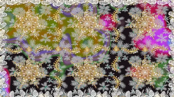 Gri renkli ve altın elementli geleneksel altın sarısı desen. Barok tarzında kusursuz bir doğulu süsü..