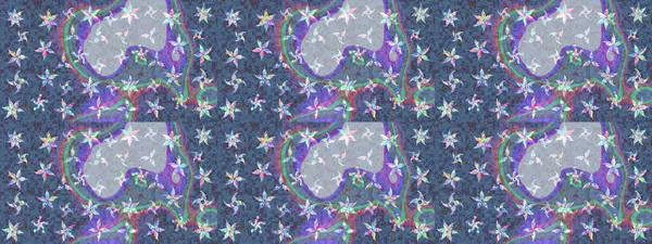 Renkli Yaz Temalı eskiz kalıbı. Düz Çiçek Elementleri Tasarımı. Mavi renkli çiçekler. Raster illüstrasyonunda çiçek deseni çizimi.