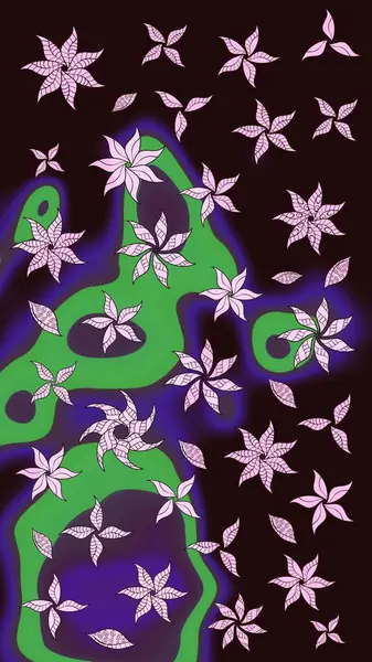 Renkli Bahar Teması eskiz kalıbı. Düz Çiçek Elementleri Tasarımı. Güzel kumaş deseni. Raster illüstrasyonunda çiçek deseni çizimi.