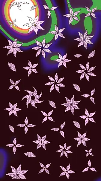 Raster suluboya çiçek deseni, narin çiçekler, kahverengi çiçekler, tebrik kartı şablonu. Güzel kumaş deseni.