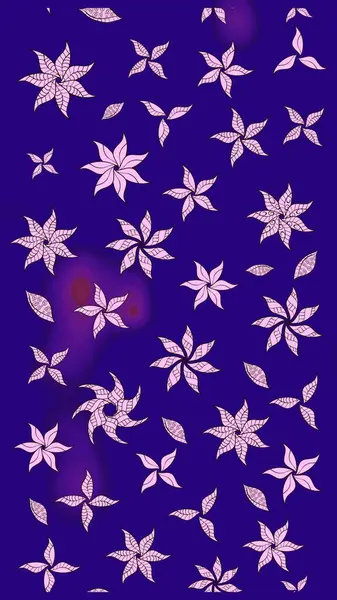 Suluboya, elle çizilmiş. Raster illüstrasyonu. Mavi yapraklı yabani çiçekler. Taslak arkaplan deseni.