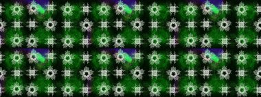 Yeşil, siyah ve mavi renklerde şirin kar taneleri. Kışın sembolü, mutlu noeller, mutlu yeni yıl kutlaması Raster illüstrasyonu. Basit bir kar tanesi. Soyut duvar kağıdı, ambalaj dekorasyonu.