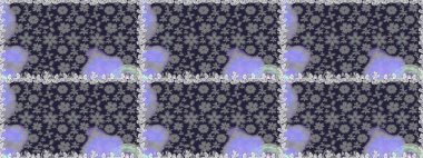 Gri renkli parlak çiçekli halı ile kusursuz desen..