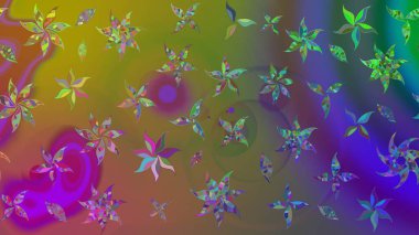 Çiçekli yeşil renkte bir çiçek deseni çiz. Suluboya tarzında yeşil renkte çiçekler.