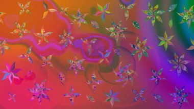 Tatil havası. Raster güzel bir çiçek deseni çizmiş. Nazik romantik baskı. Bahar mevsimi. Pembe renkte çiçekler.