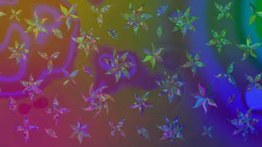 Tropik çiçek desenleri. Kahverengi renkli çiçekler. Raster illüstrasyonu.