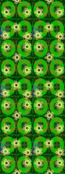 Düz kar karalama ikonları, yılbaşı afişi için kar taneleri silueti, kartlar. Yeni yıl kar tanesi. Yeşil, mavi ve sarı renkler üzerine şirin soyut kar taneleri raster tasarımı.