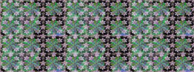 Renkli Bahar Temalı Kusursuz Arkaplan. Düz Çiçek Elementleri Tasarımı. Raster..
