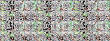 Tarafsız renklerde Asya tekstil tarzında. Çiçeklerle suluboya desenli çiçek deseni. Raster illüstrasyonu.