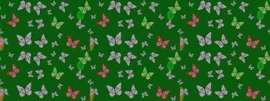 Moda tarzı. Tekstil ve kumaş için komik kelebek deseni. Kızlar, erkekler, elbiseler, duvar kağıtları için soyut çizim kalıbı. Kelebek, kanat, neon renkli yaratıcı raster arkaplan.