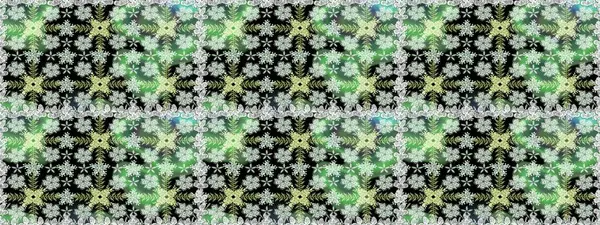 Elle boyanmış suluboya, dikişsiz çiçekler ve bitkiler. Yeşil renkte çiçekler.