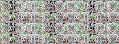 Tarafsız renklerde Asya tekstil tarzında. Çiçeklerle suluboya desenli çiçek deseni. Raster illüstrasyonu.