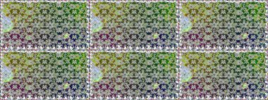 Düz Çiçek Elementleri Tasarımı. Gri renkli çiçekler. Sevimli çiçek raster deseni. Renkli Yaz Temalı Kusursuz Arkaplan.