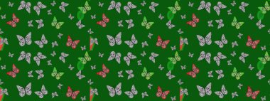 Moda tarzı. Tekstil ve kumaş için komik kelebek deseni. Kızlar, erkekler, elbiseler, duvar kağıtları için soyut çizim kalıbı. Kelebek, kanat, neon renkli yaratıcı raster arkaplan.