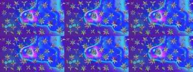 Renkli Yaz Temalı eskiz kalıbı. Modaya uygun kumaş deseni. Düz Çiçek Elementleri Tasarımı. Sevimli çiçek raster deseni.