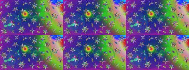 Raster illüstrasyonu. Çiçekler, dallar, bitkiler ve çiçekler. Güzel kumaş deseni. El çizimi.