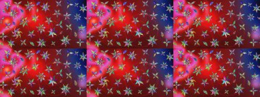 Kırmızı renklerde. Raster illüstrasyonu. Taslak dekoratif arka plan, çiçek mandala. Çiçek..