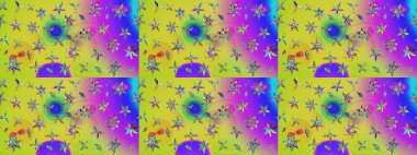 Raster illüstrasyonu. Çiçekli karalama şeklinde Raster çiçek deseni. Nazikçe, sarı renkte yaz çiçekleri.