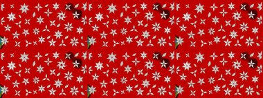 Kırmızı renklerde. Raster illüstrasyonu. 3D çiçekler, çizim.