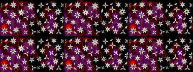 Suluboya çiçekli çiçek deseni. Siyah renkte güzel bir tekstil. Raster illüstrasyonu.