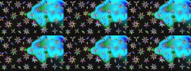 Çiçek desenli çizim. Renkli Bahar Teması eskiz kalıbı. Gri renkli çiçekler. Asya tekstil tarzında. Düz Çiçek Elementleri Tasarımı. Raster illüstrasyonu.