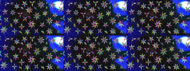 Çiçek süslemeli çizim deseni. Raster illüstrasyonu. Gri renkli çiçekler.