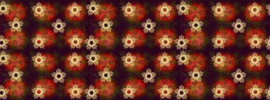 Kahverengi, kırmızı ve turuncu renklerde şirin kar taneleri. Basit bir kar tanesi. Soyut duvar kâğıdı, ambalaj dekorasyonu. Kışın sembolü, mutlu noeller, mutlu yeni yıl kutlaması Raster illüstrasyonu..