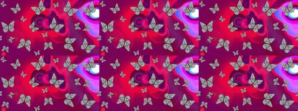 Dekoratif stil. Yetişkin ve büyük çocuklar için boyama kitabı. Soyut renkli arkaplan. Raster illüstrasyonu. Renkli sayfa dekoratif kelebeği. Çizim.