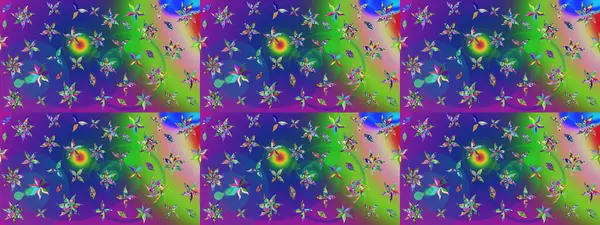 Raster illüstrasyonu. Çiçekler, dallar, bitkiler ve çiçekler. Güzel kumaş deseni. El çizimi.