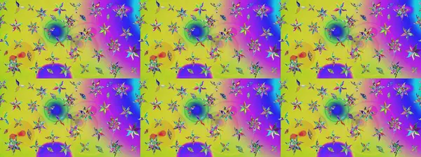 Raster illüstrasyonu. Çiçekli karalama şeklinde Raster çiçek deseni. Nazikçe, sarı renkte yaz çiçekleri.