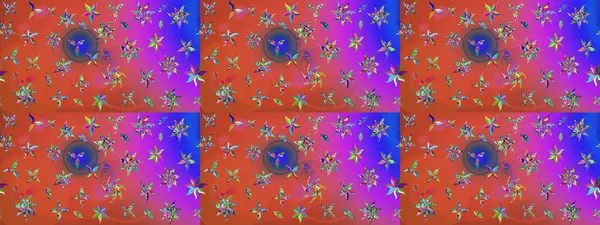 Halk tarzı. Parlak renkli çiçekleri ve pembe renkli yaprakları olan harika bir çiçek deseni. Moda baskıları için zarif bir şablon. Modern çiçek arkaplanı.