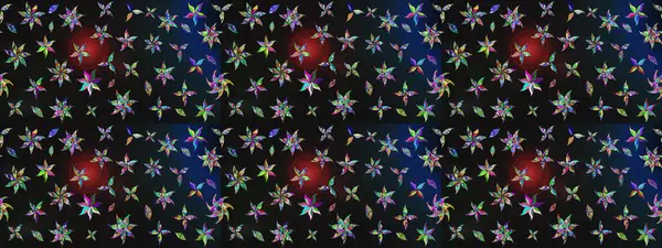 Küçük çiçekteki sevimli çiçek deseni. Gri renkte yaz çiçekleri. Raster illüstrasyonu. Raster deseni.