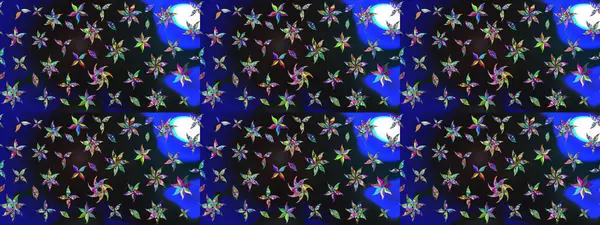 Çiçek süslemeli çizim deseni. Raster illüstrasyonu. Gri renkli çiçekler.