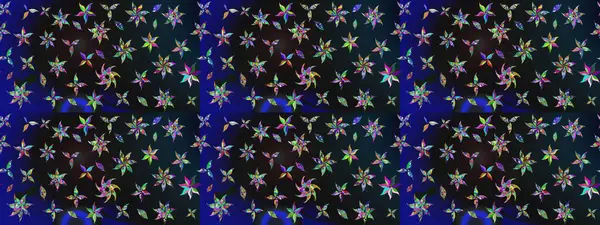 Sevimli çiçek raster deseni. Modaya uygun kumaş deseni. Düz Çiçek Elementleri Tasarımı. Renkli Yaz Teması çizim şablonu.