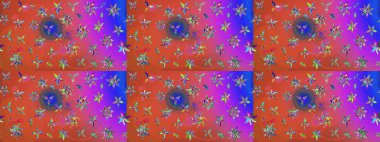 Halk tarzı. Parlak renkli çiçekleri ve pembe renkli yaprakları olan harika bir çiçek deseni. Moda baskıları için zarif bir şablon. Modern çiçek arkaplanı.