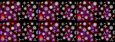 Suluboya çiçekli çiçek deseni. Siyah renkte güzel bir tekstil. Raster illüstrasyonu.