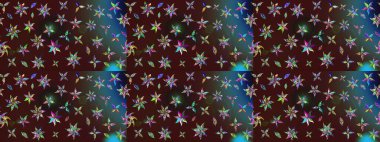 El çizimi Raster çizimi. Çizim çiçek deseni duvar kağıdı, web sitesi arka planı, ambalaj kağıdı, davetiye, broşür, afiş veya web sitesi için kullanılabilir. Parlak elementlerin.