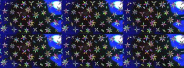 Çiçek süslemeli çizim deseni. Raster illüstrasyonu. Gri renkli çiçekler.