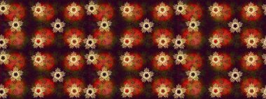 Kahverengi, kırmızı ve turuncu renklerde şirin kar taneleri. Basit bir kar tanesi. Soyut duvar kâğıdı, ambalaj dekorasyonu. Kışın sembolü, mutlu noeller, mutlu yeni yıl kutlaması Raster illüstrasyonu..