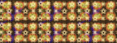 Raster illüstrasyonu. Raster kahverengi, sarı ve turuncu kar tanelerinden izole edilmiş. Güzel bir kış süsü. Kar taneleri koleksiyonu.