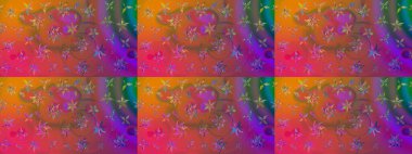 Mor renkte güzel çiçekli eskiz deseni, suluboya çiçek deseni, duvar kağıdı, kart ya da kumaş için fayanslı. Raster..