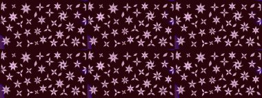 Raster illüstrasyonu. Çiçekli karalama şeklinde Raster çiçek deseni. Nazikçe, yaz çiçekleri kahverengi renklerde.