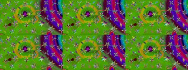 Düz Çiçek Elementleri Tasarımı. Raster illüstrasyonu. Chichi 'nin kumaş kalıbını çiz. Renkli Bahar Teması eskiz kalıbı. Çiçek deseni.