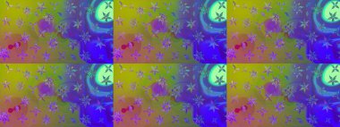 Renkli Bahar Teması eskiz kalıbı. Düz Çiçek Elementleri Tasarımı. Güzel kumaş deseni. Raster illüstrasyonunda çiçek deseni çizimi.