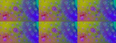 Raster illüstrasyonu. Moda arka planında parlak buketler. Kumaş, duvar kağıdı ve kağıt üzerine baskı yapmak için gelişen arka plan. Eski usul küçük çiçekli şirin bir eskiz deseni..