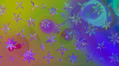 Çiçekli eskiz çizimi. Yeşil renkli çiçekler. Düz Çiçek Elementleri Tasarımı. Renkli Yaz Teması çizim şablonu.